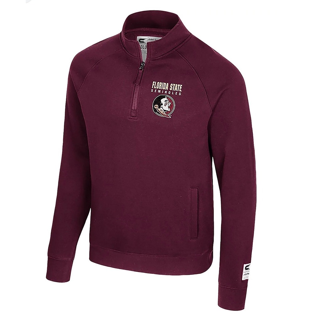Colosseum FSU Seminoles Quarter-Zip Men XL Garnet NWT ACFZ11556 Fleece Pullover